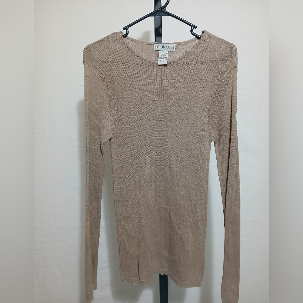 Pour Soi Tan Long Sleeve Sweater